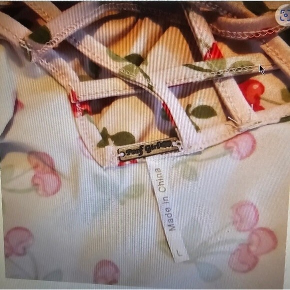 Romper: Pink with Cherries, Girl Size L - Picture 4 of 4